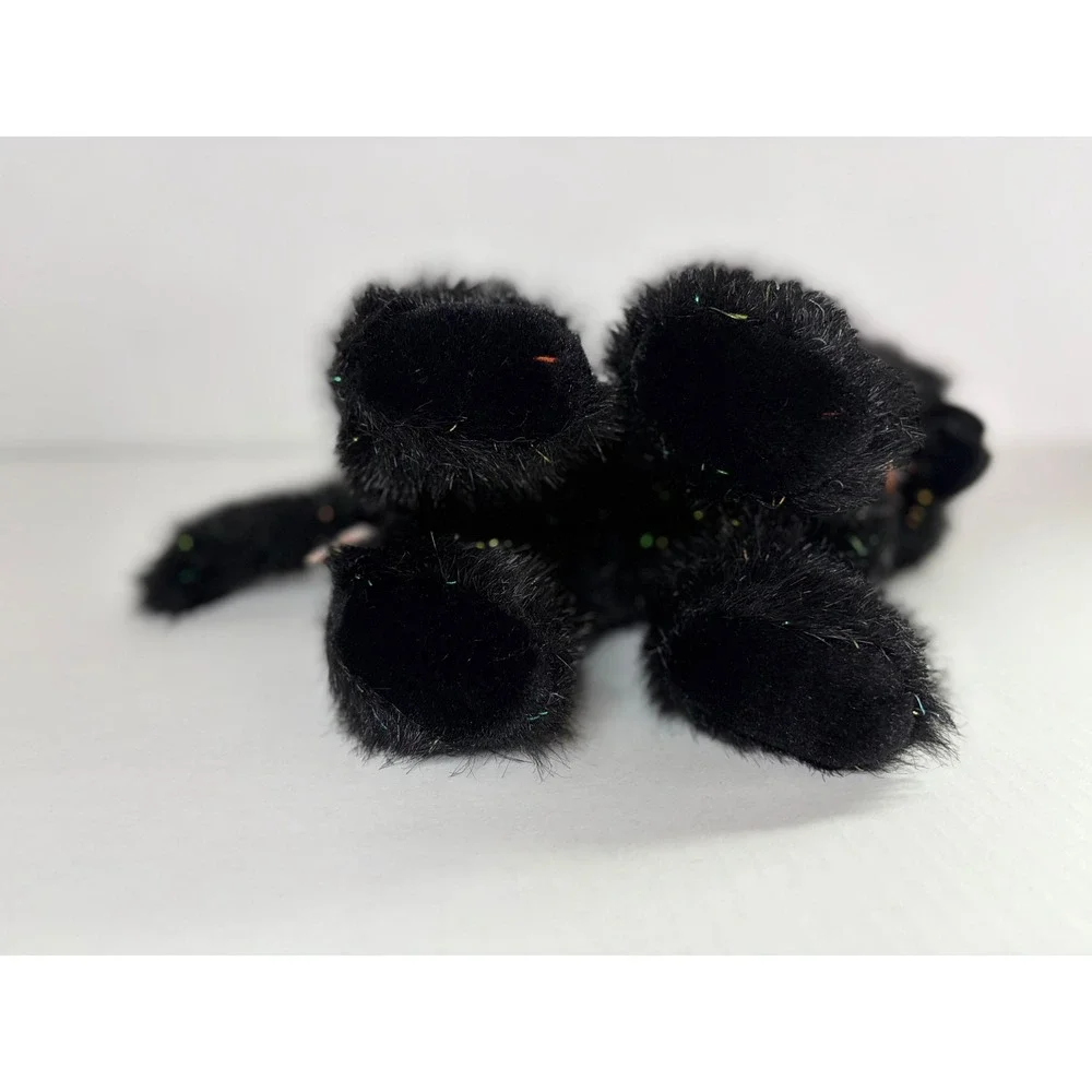 Russ Berrie Burnside Black Cat Plush Halloween Tinsel Bow Stuffed Animal 7